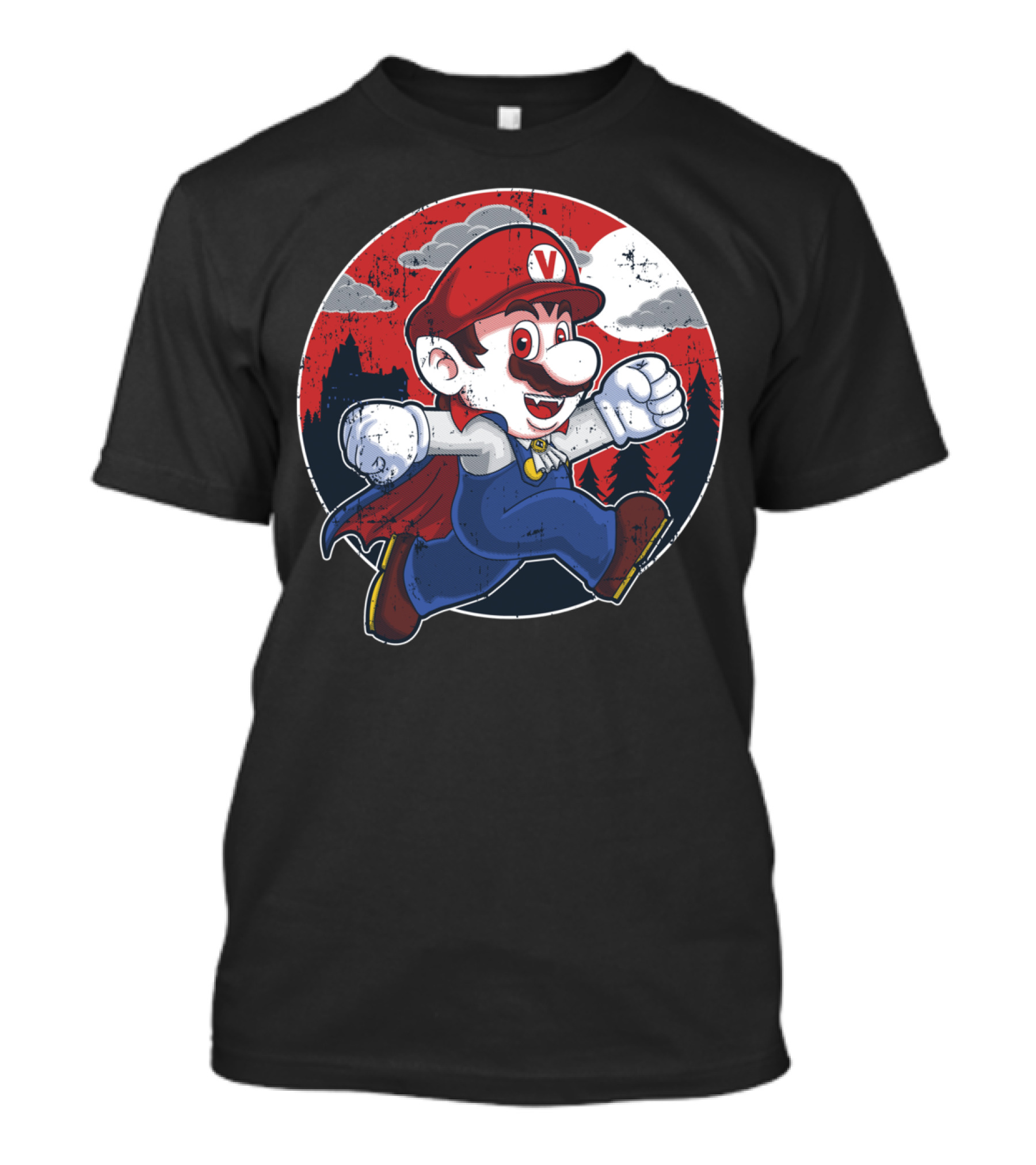 Plumber Vampire Super Hero Adventure Moonlit Castle Forest T-Shirt