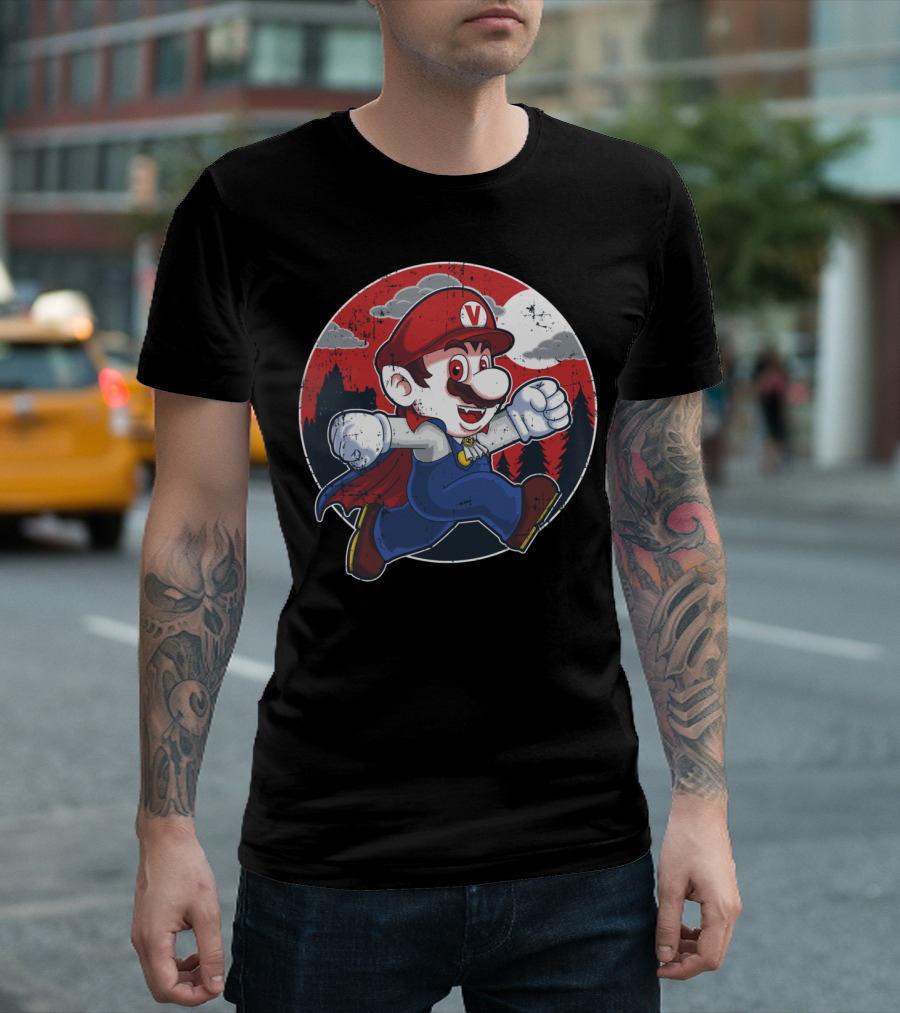 Plumber Vampire Super Hero Adventure Moonlit Castle Forest T-Shirt