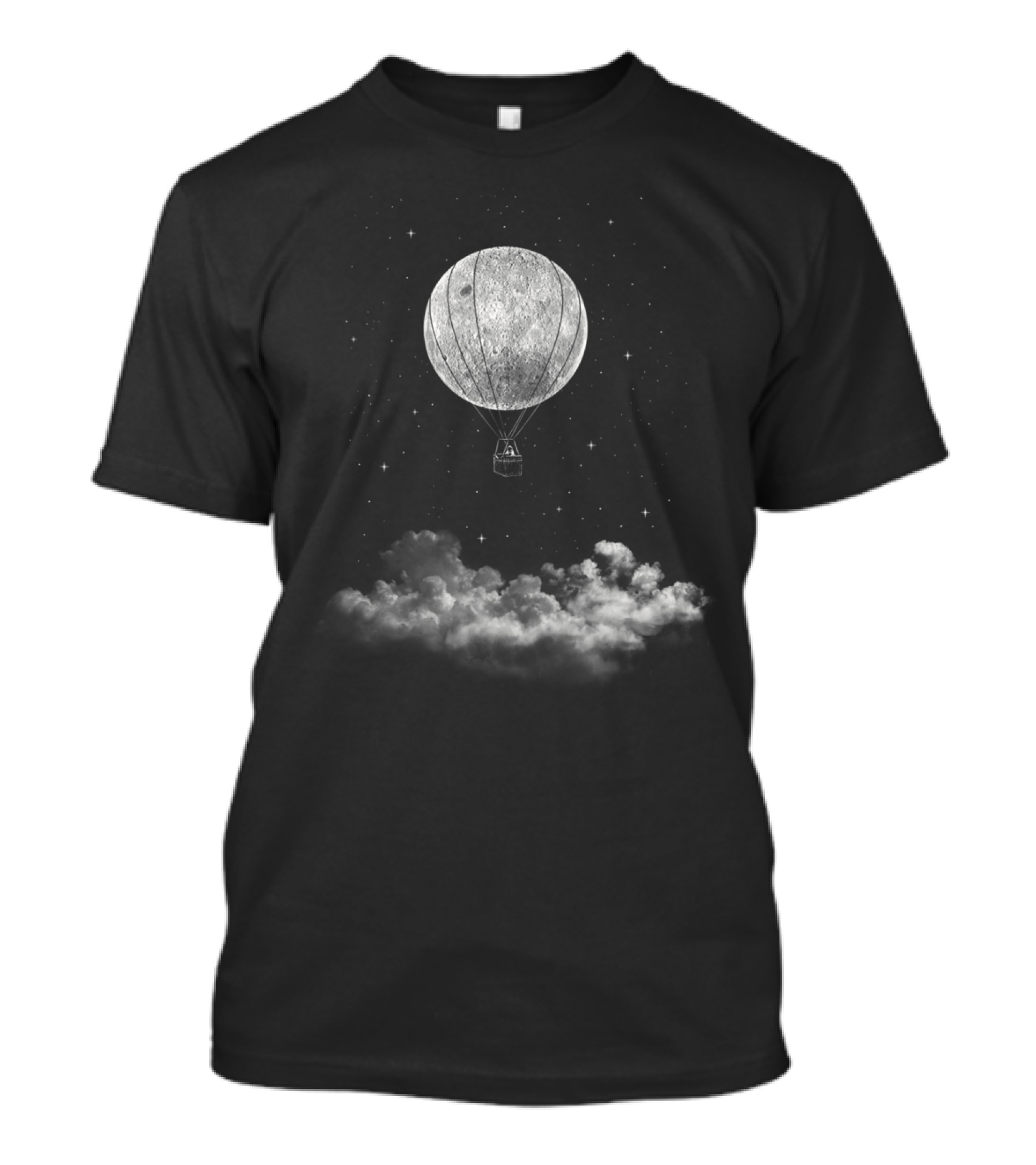Moon Traveler Balloon Riding Above Clouds T-Shirt