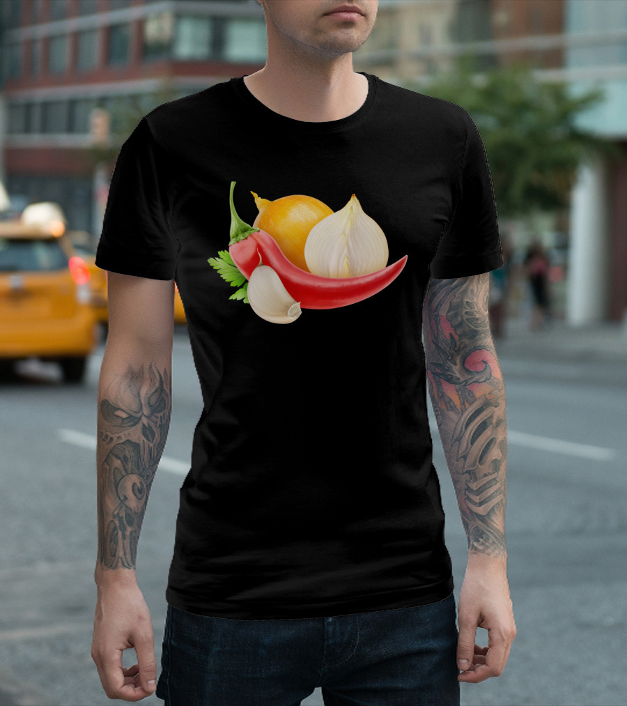 Onions And Peppers With Garlic And Chili Pepper T-Shirt