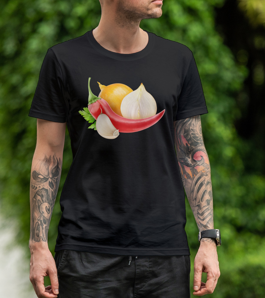 Onions And Peppers With Garlic And Chili Pepper T-Shirt