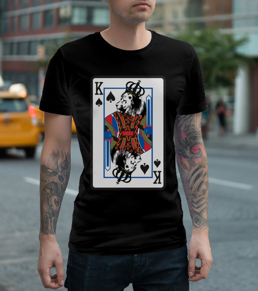 Lion King Of Spades Playing Card T-Shirt