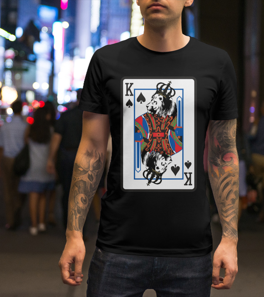 Lion King Of Spades Playing Card T-Shirt