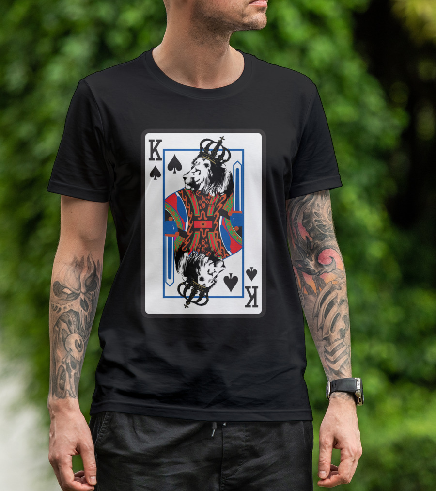 Lion King Of Spades Playing Card T-Shirt