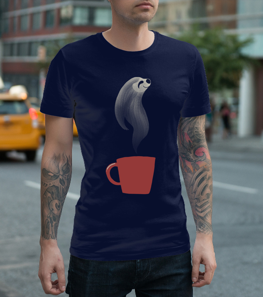 I Am Ready Sloth Steaming from Red Coffee Mug T-Shirt