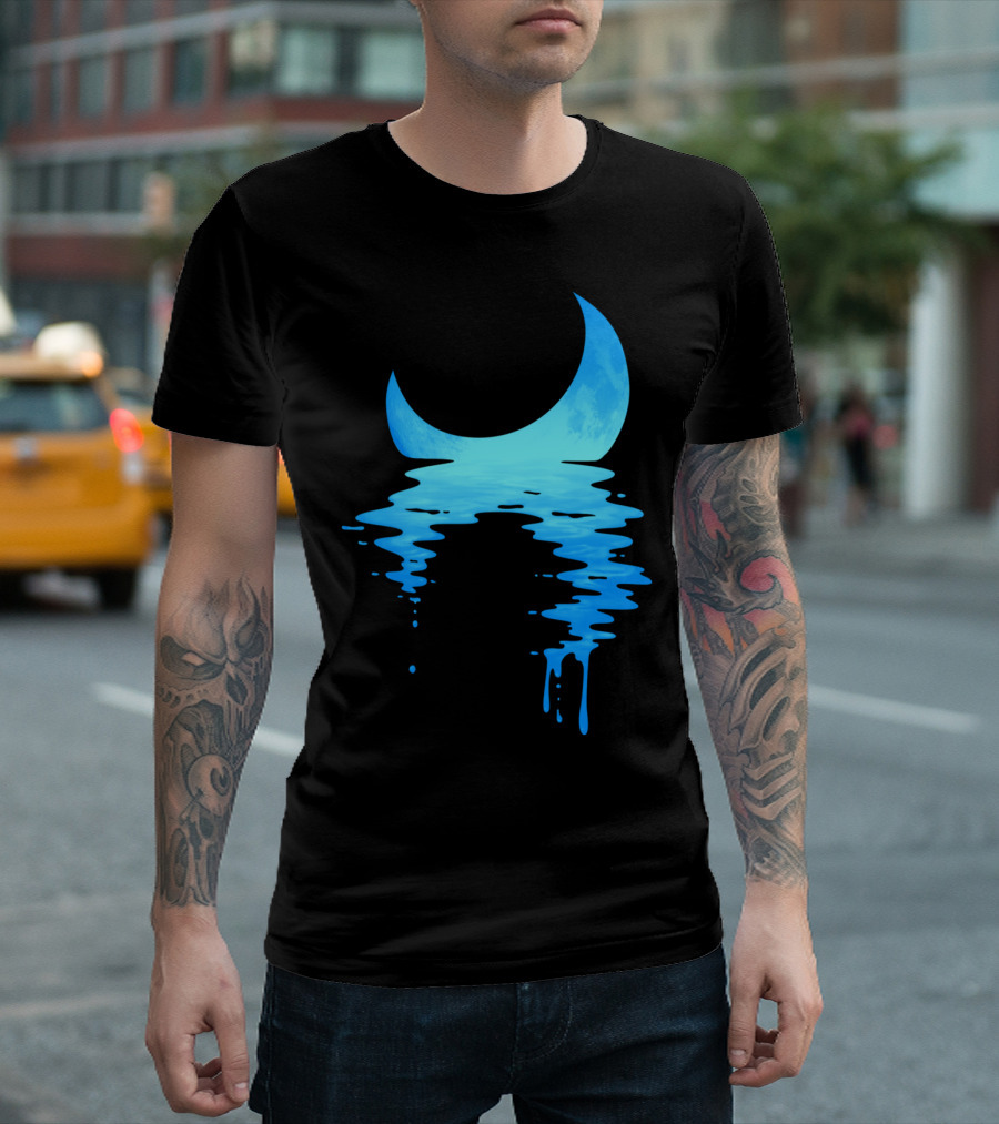 Moonset Melting Crescent Reflection T-Shirt