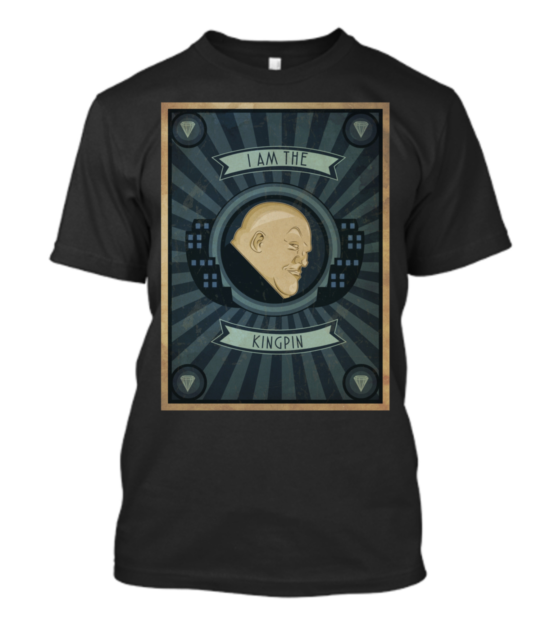I Am The Kingpin Retro Style Icon With Comic Book Villain Face T-Shirt