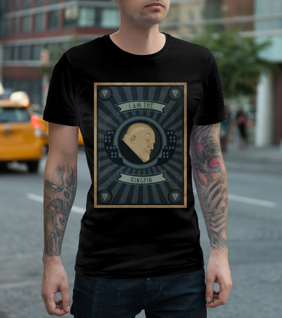 I Am The Kingpin Retro Style Icon With Comic Book Villain Face T-Shirt