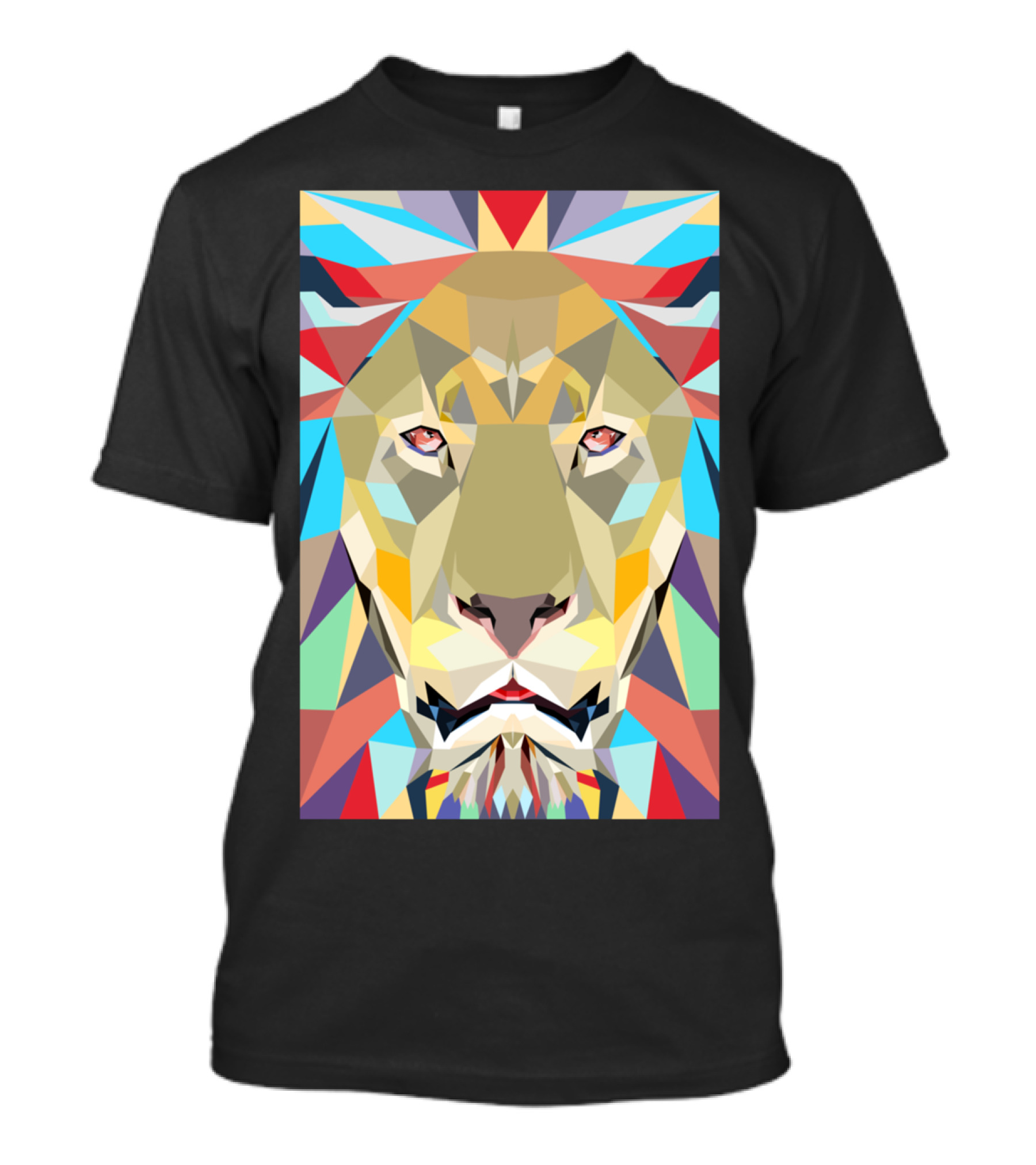 Lion Pop Geometric Colorful Faceted T-Shirt
