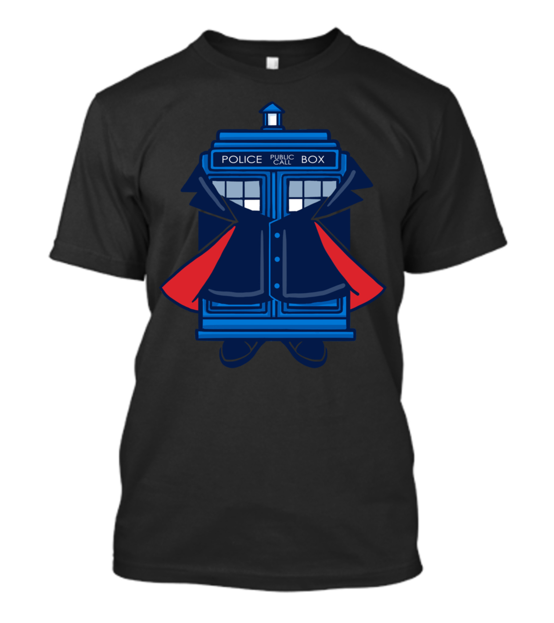 Police Public Call Box Tardis 12th Doctor Fashionable Cloak T-Shirt