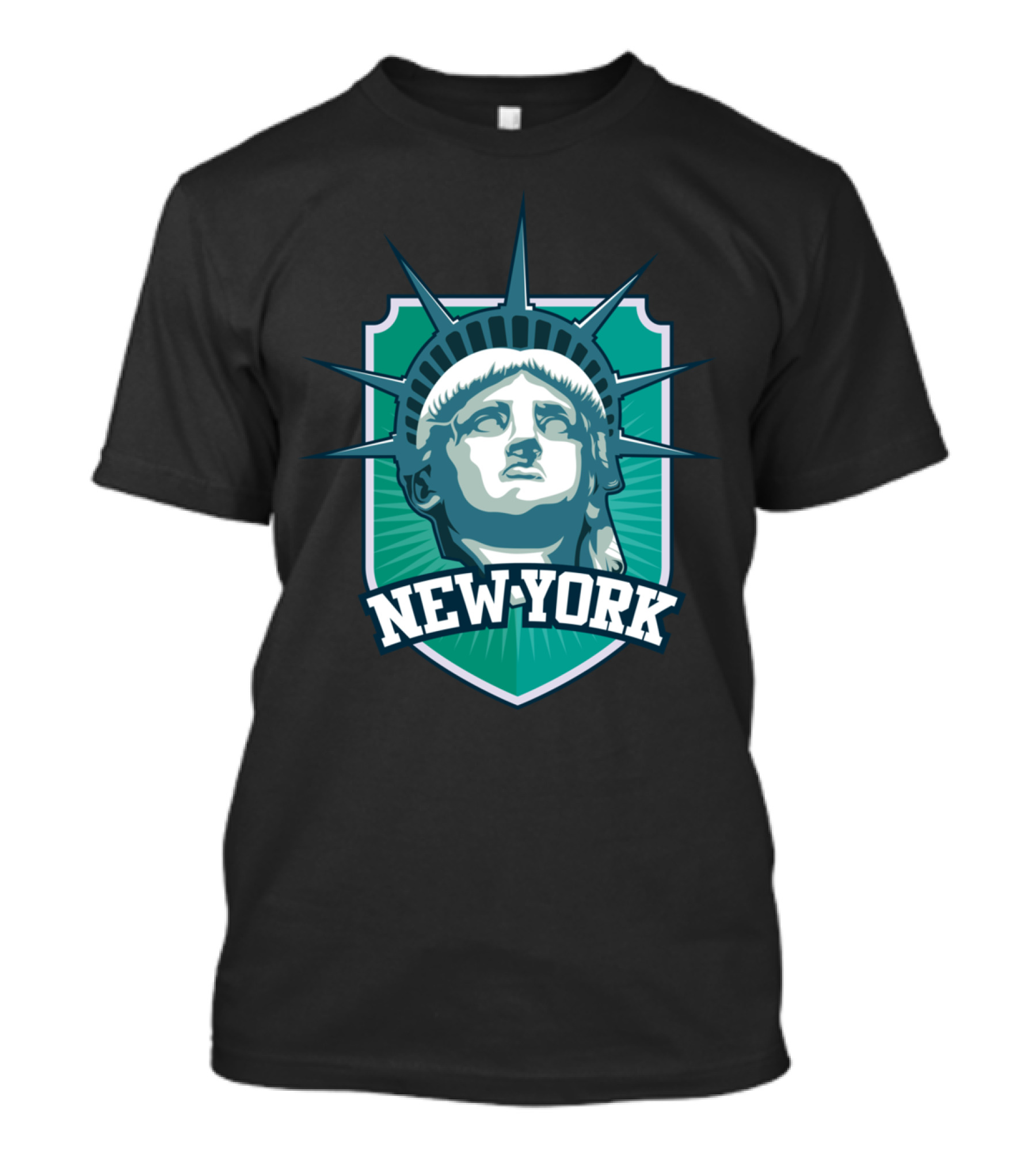 NEW YORK Statue Liberty Badge T-Shirt