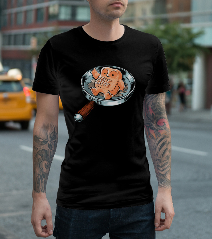 FAT CLUB Pan Fry Cartoon Character T-Shirt
