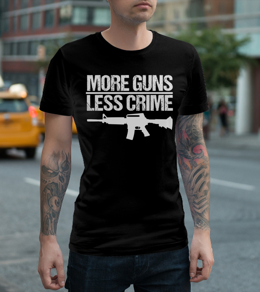More Guns Less Crime Second Amendment Rifle T-Shirt