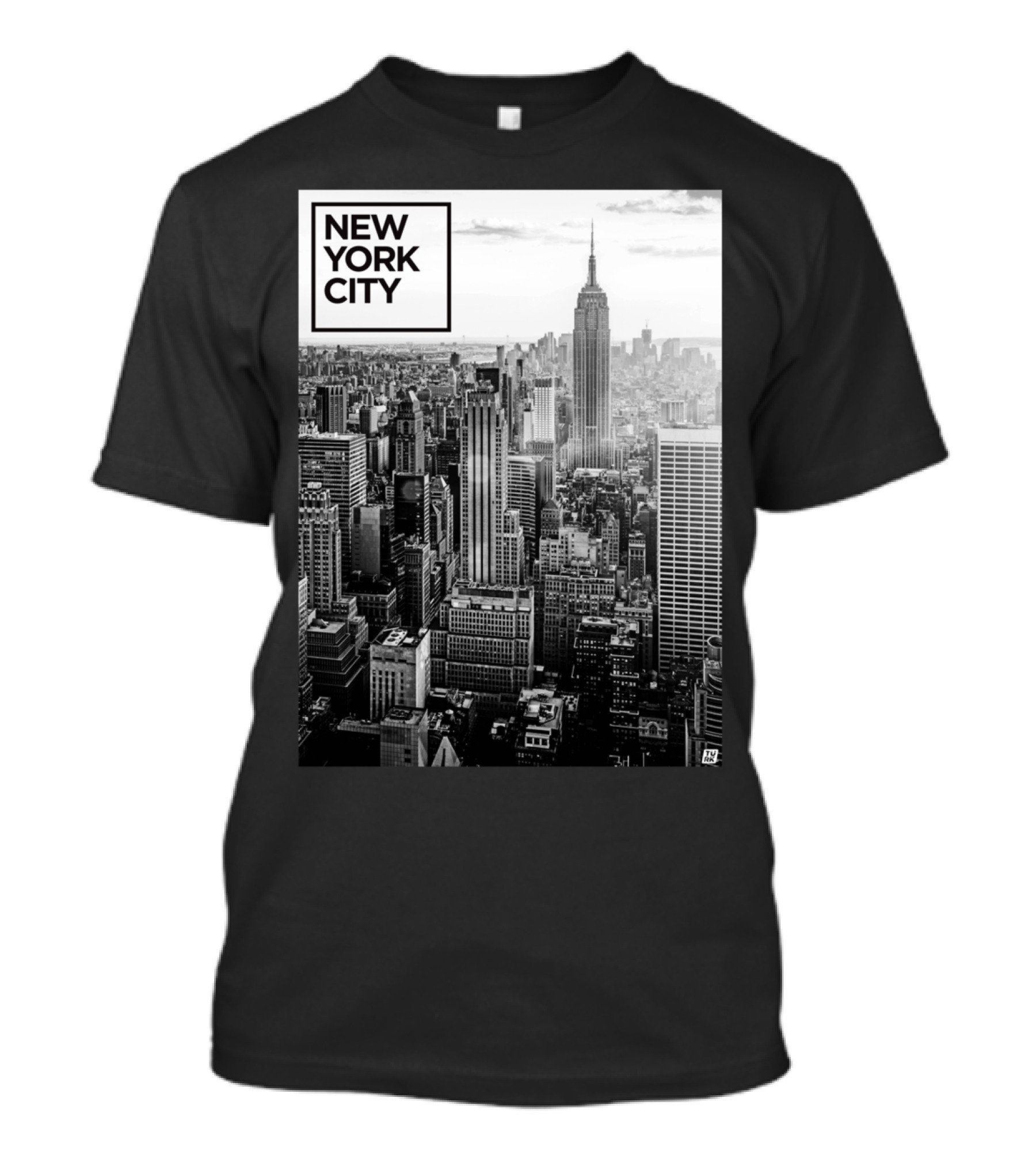 New York City Black And White Skyline Empire State Building T-Shirt