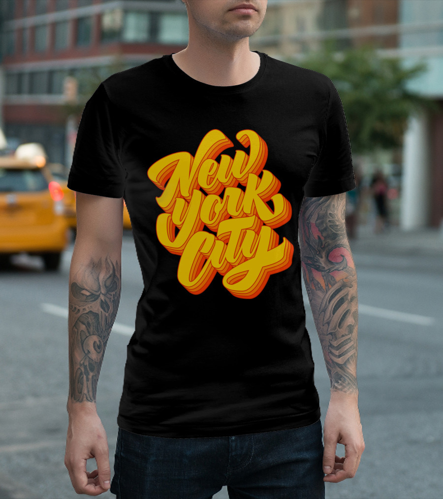 New York City Disco Retro Vibes Bold Typography T-Shirt