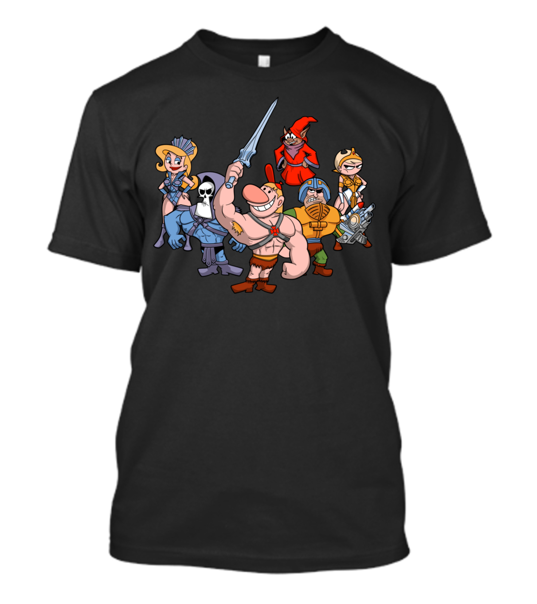 Masters Of The Grimverse Cartoon Characters Parody Superheroes Group Pose T-Shirt