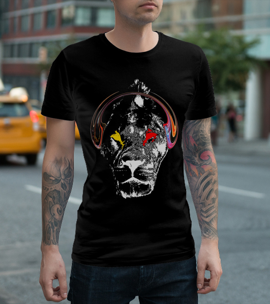 Lionphones Colorful Headphones Lion Face T-Shirt