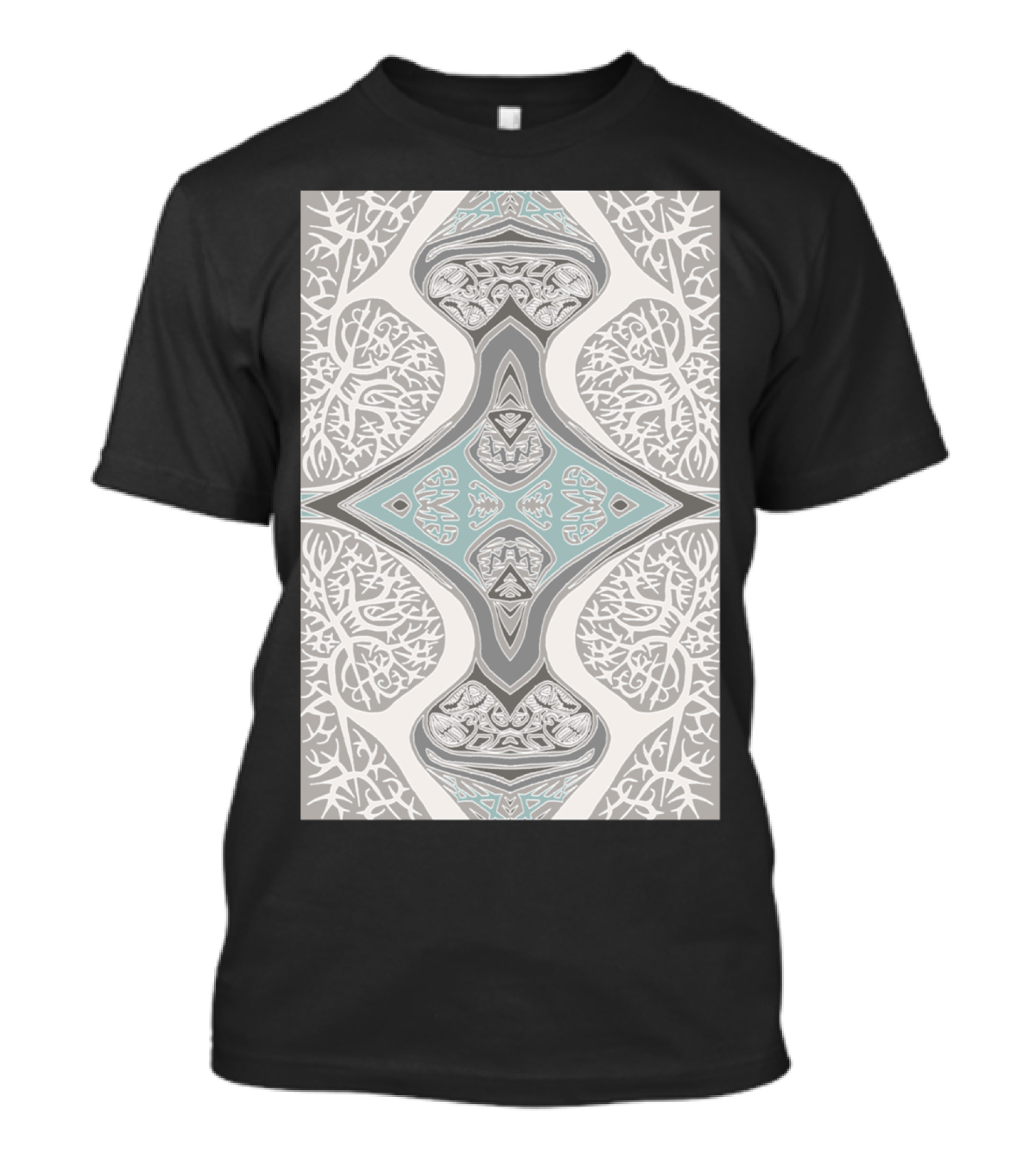 Strata Grey Grow Design Cha Tree Mandala T-Shirt