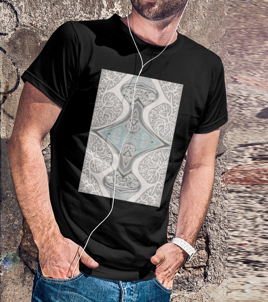 Strata Grey Grow Design Cha Tree Mandala T-Shirt