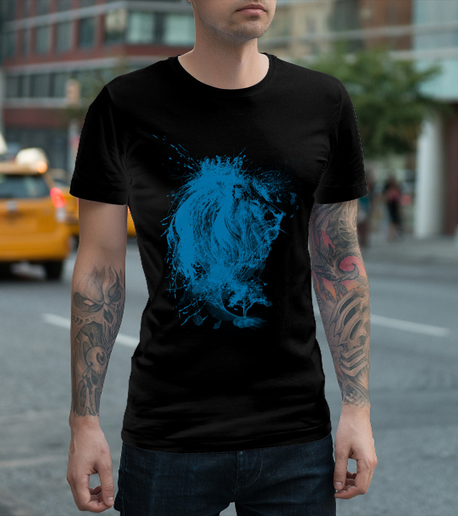 Lionweight Blue Abstract Lion T-Shirt