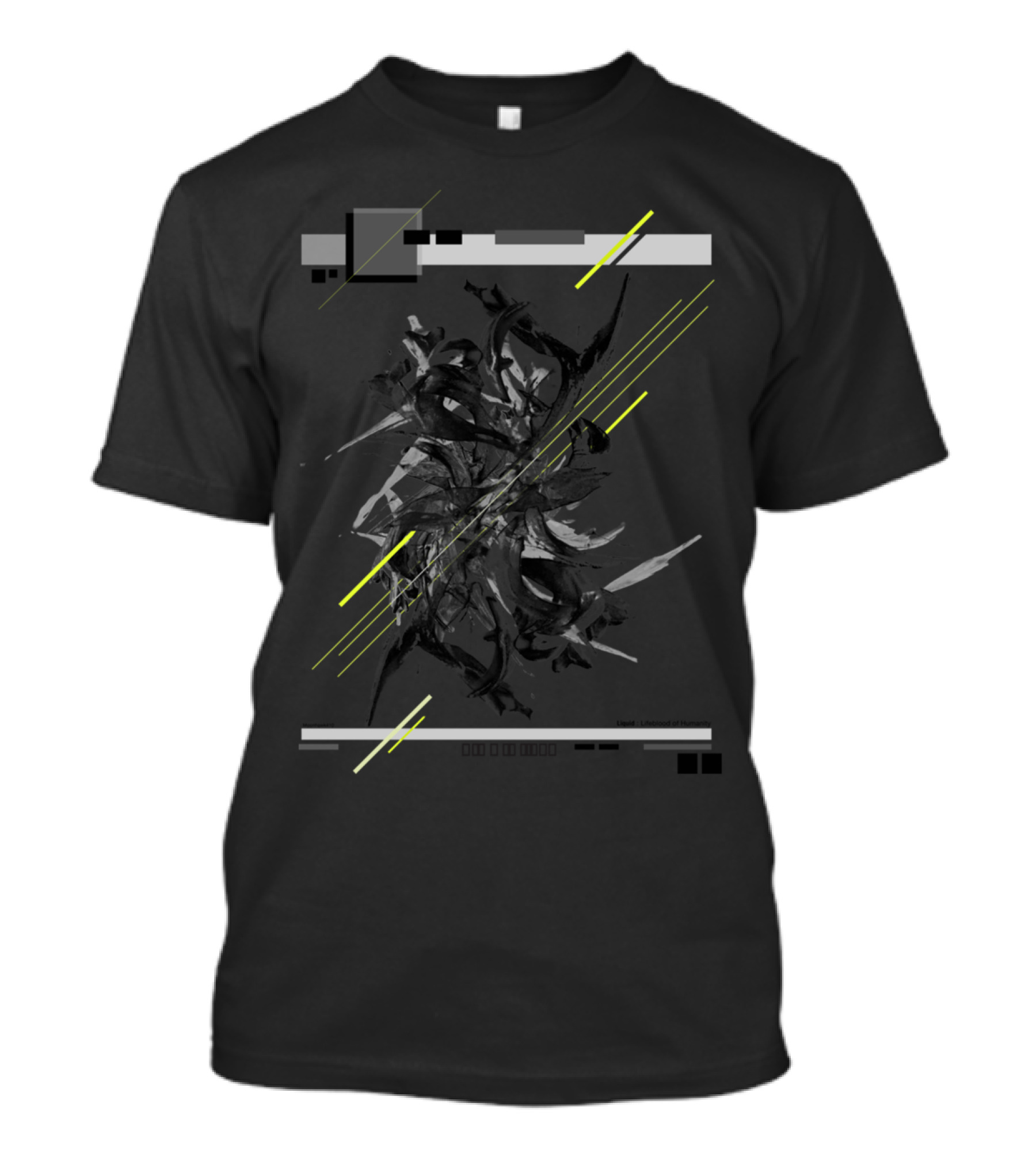 Liquid Life Form Abstract Digital Fragmentation T-Shirt