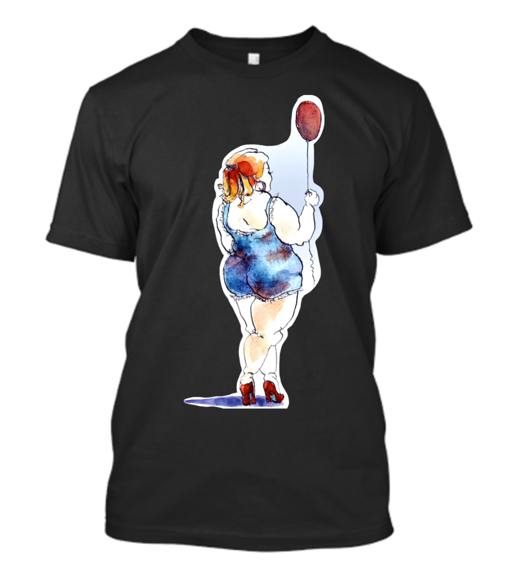 Feel The Air Balloon Girl In Red Heels T-Shirt