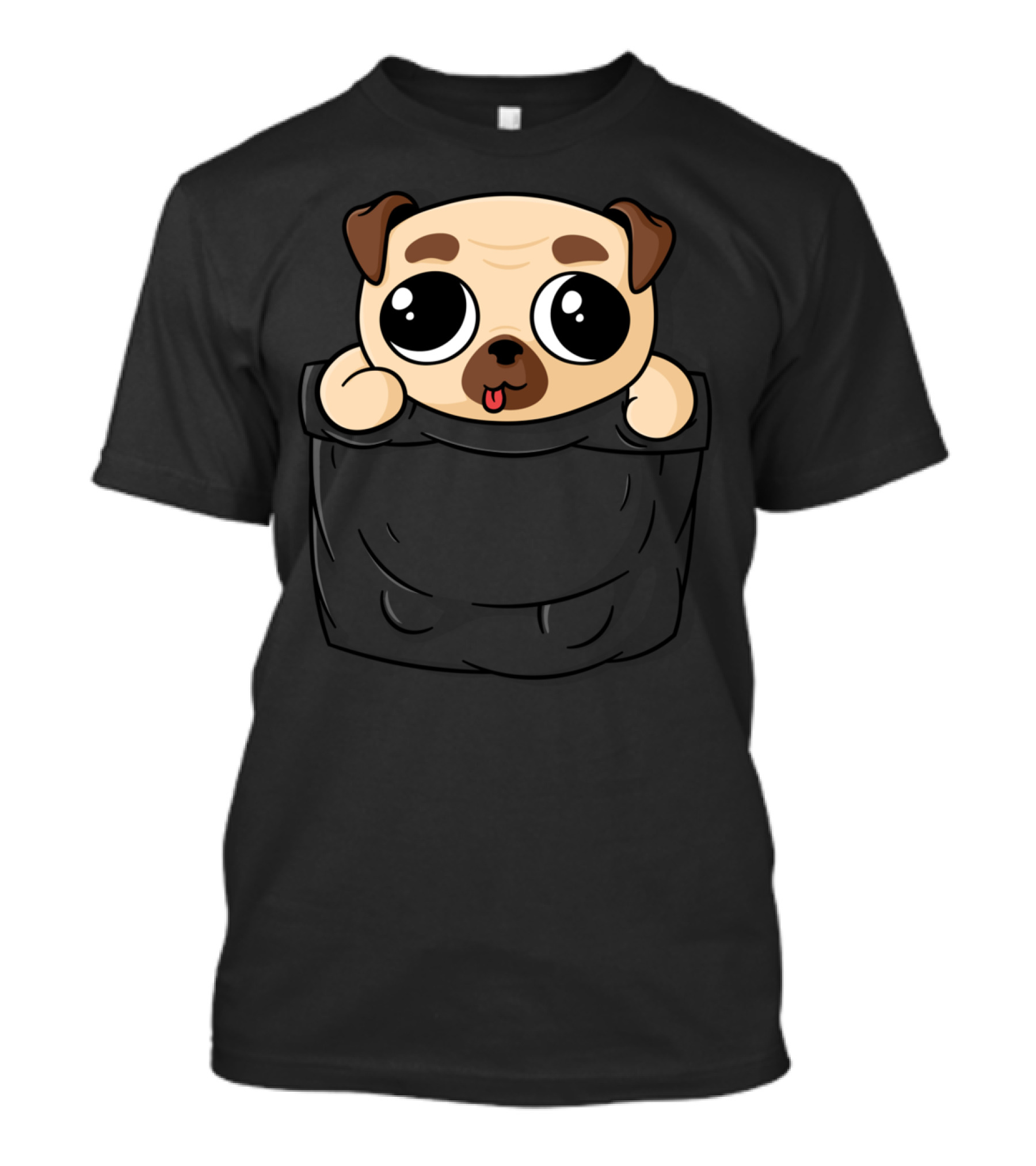 Pocket Pug Puppy In Cartoon T-Shirt