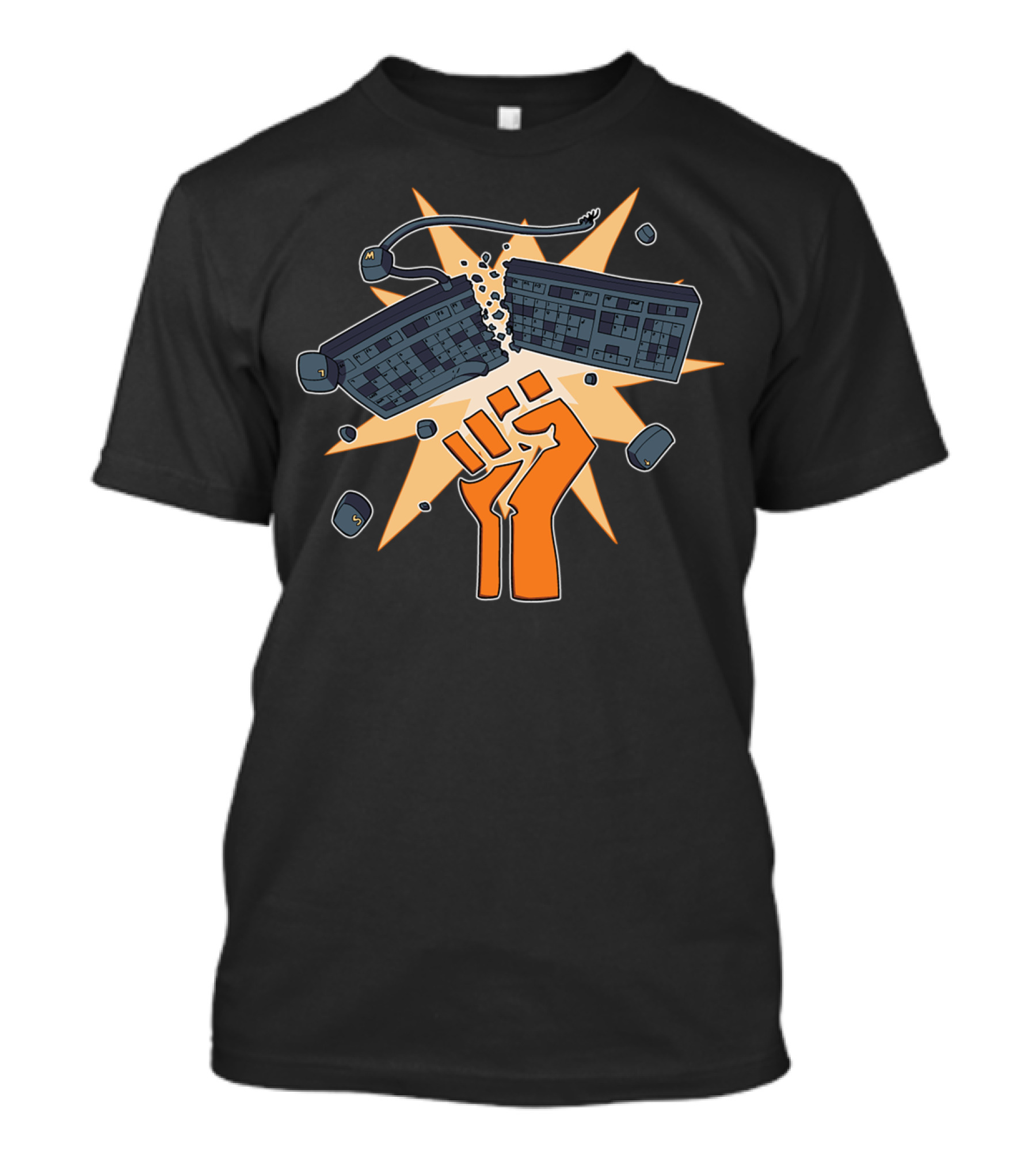 Keyboard Smash Tw Fist Breaking Keyboard Explosion T-Shirt