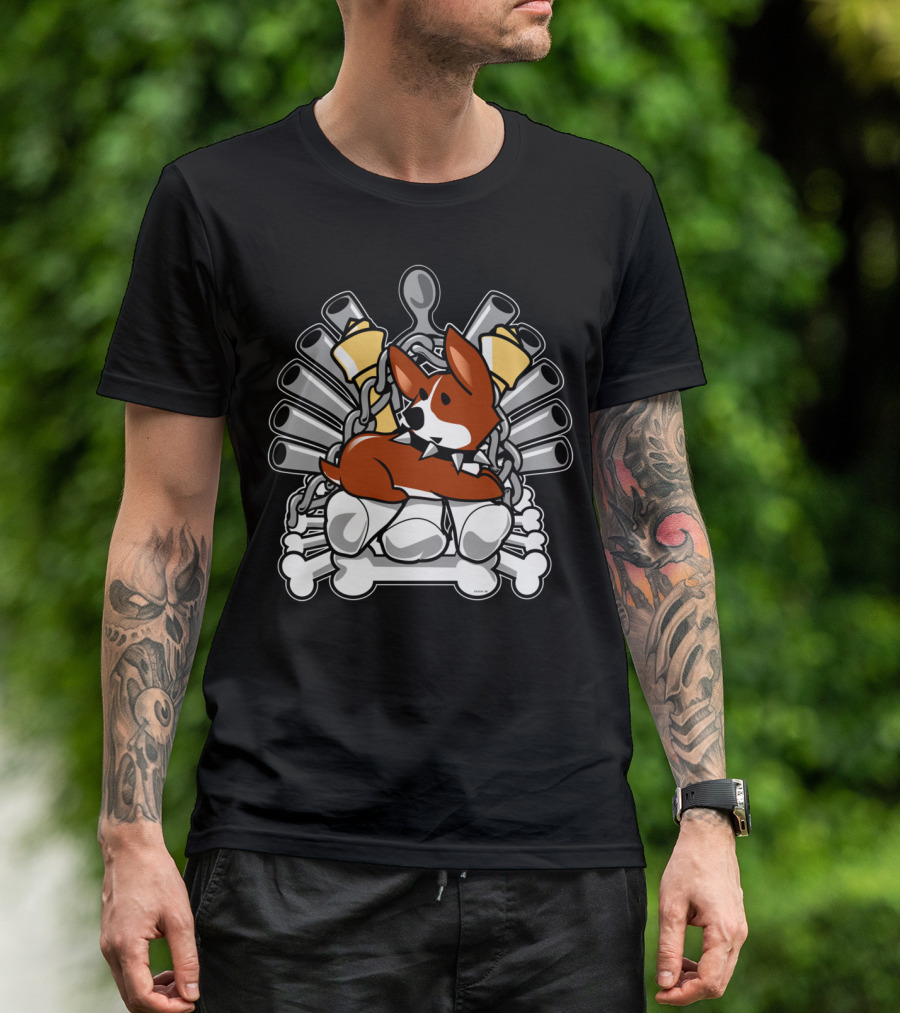 Corgi Paradise Throne With Bones And Chain Scepter T-Shirt
