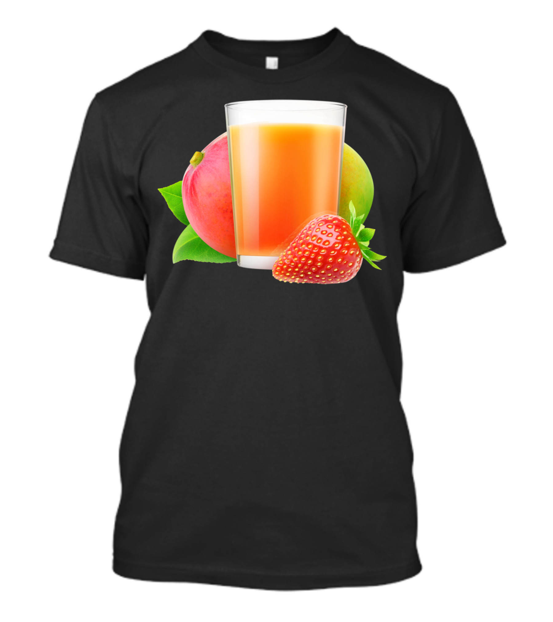 Strawberry Mango Smoothie Delight With Illustrated Fresh Fruits T-Shirt
