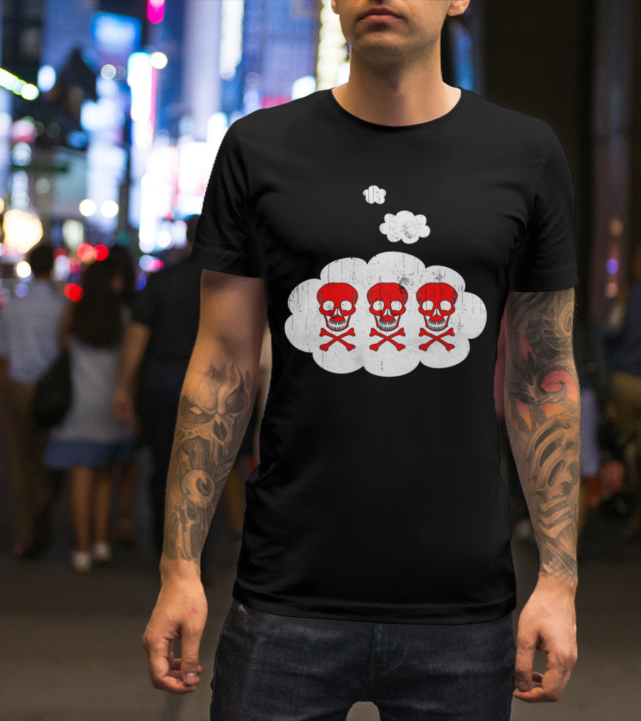 Morning Thoughts Skulls In Thought Bubbles T-Shirt