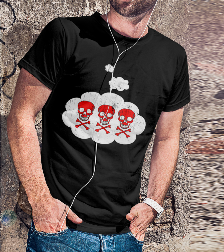 Morning Thoughts Skulls In Thought Bubbles T-Shirt