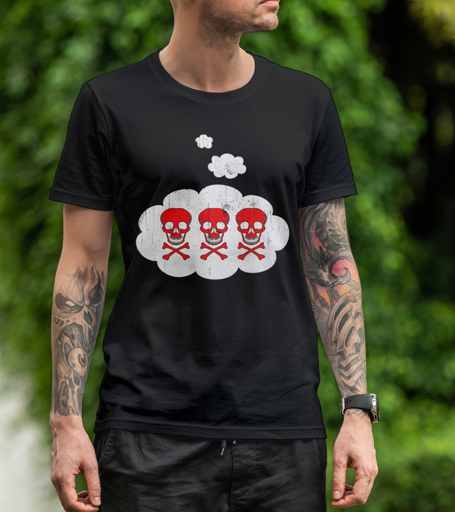 Morning Thoughts Skulls In Thought Bubbles T-Shirt