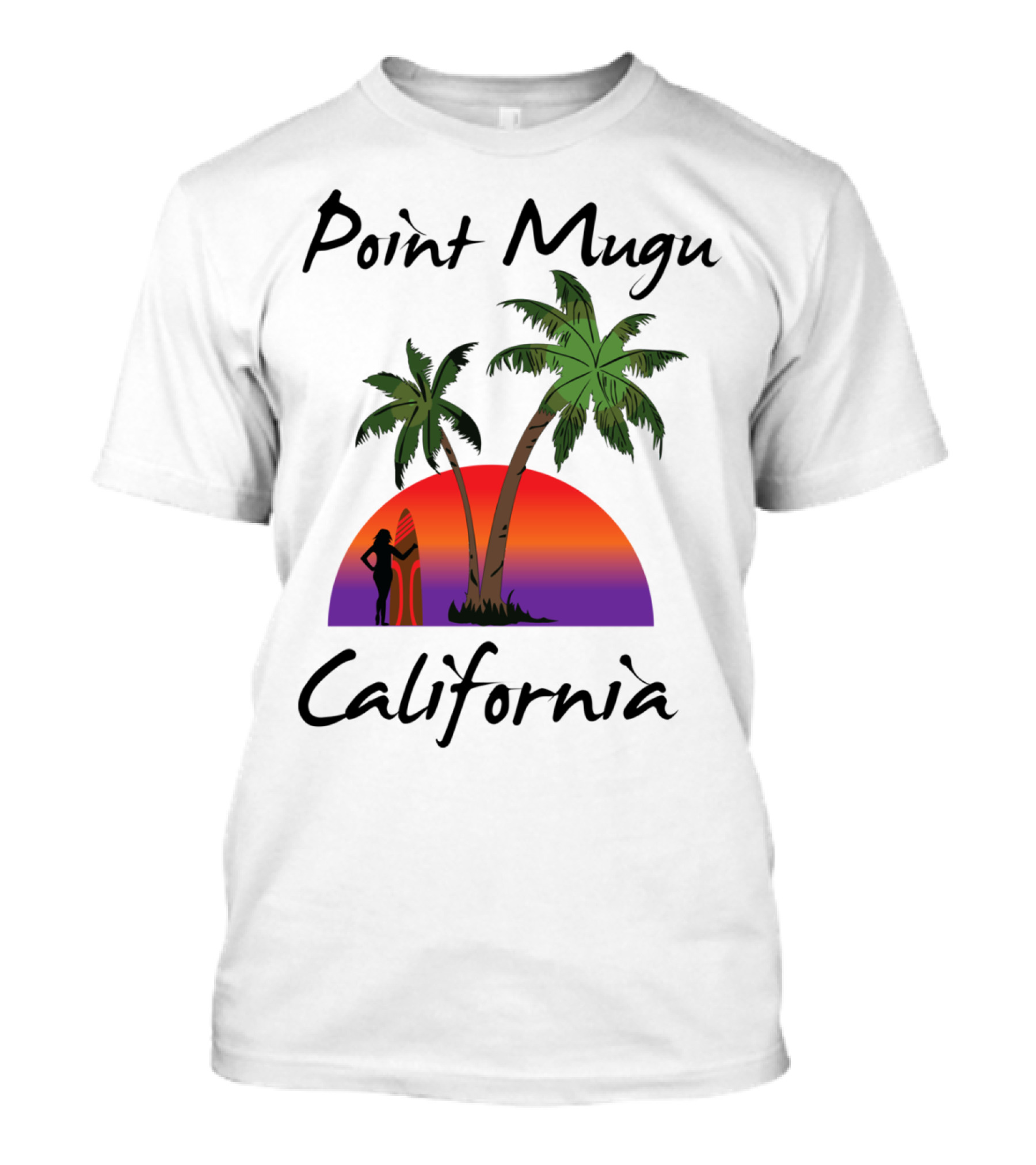 Point Mugu California Sunset Palm Tree T-Shirt