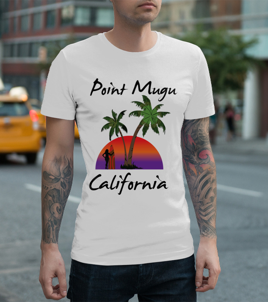 Point Mugu California Sunset Palm Tree T-Shirt
