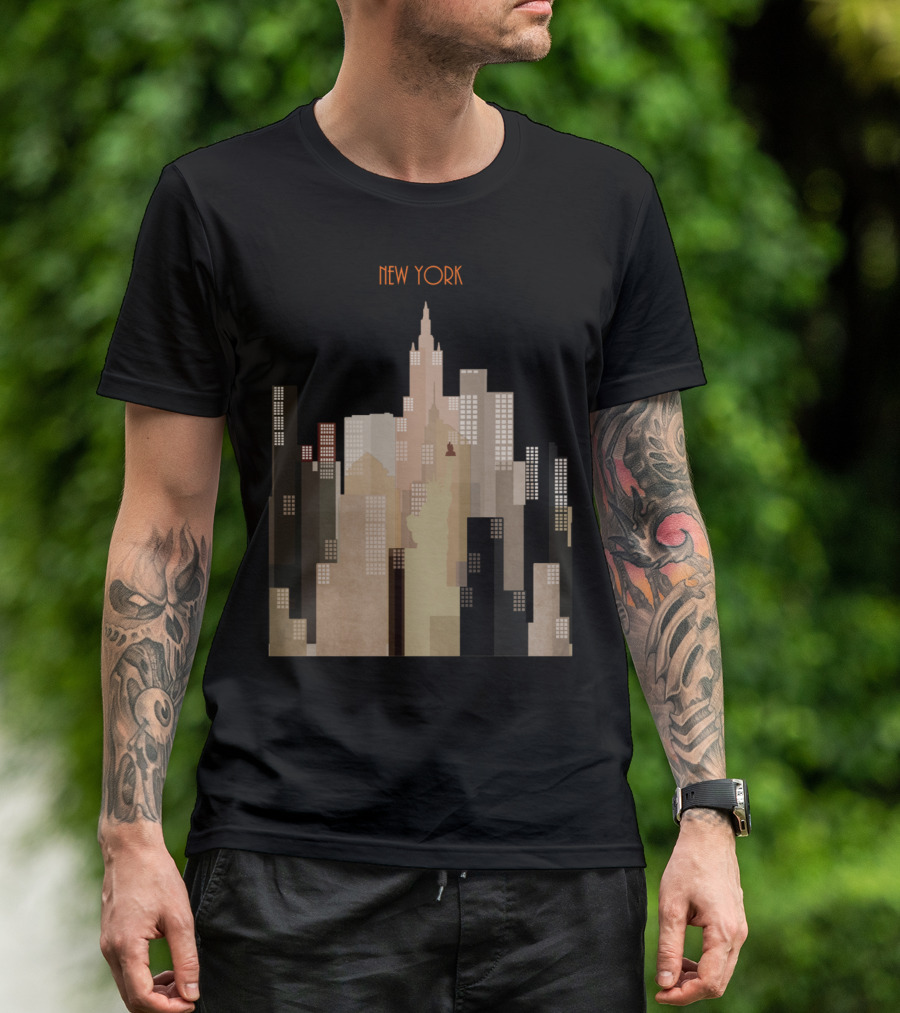 New York City Skyline Art Deco T-Shirt