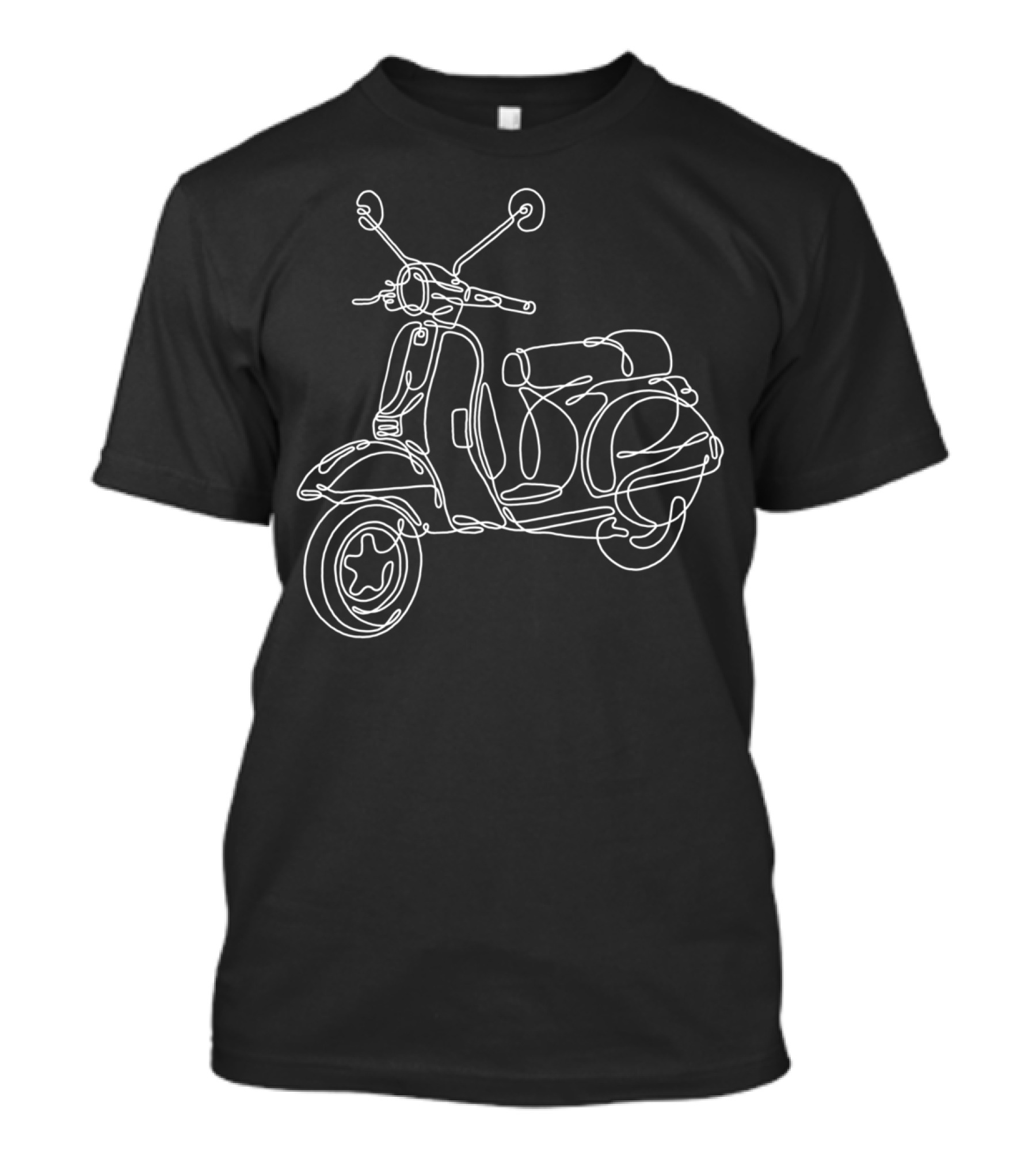 Scooter Line Art Vespa Sketch Vintage T-Shirt