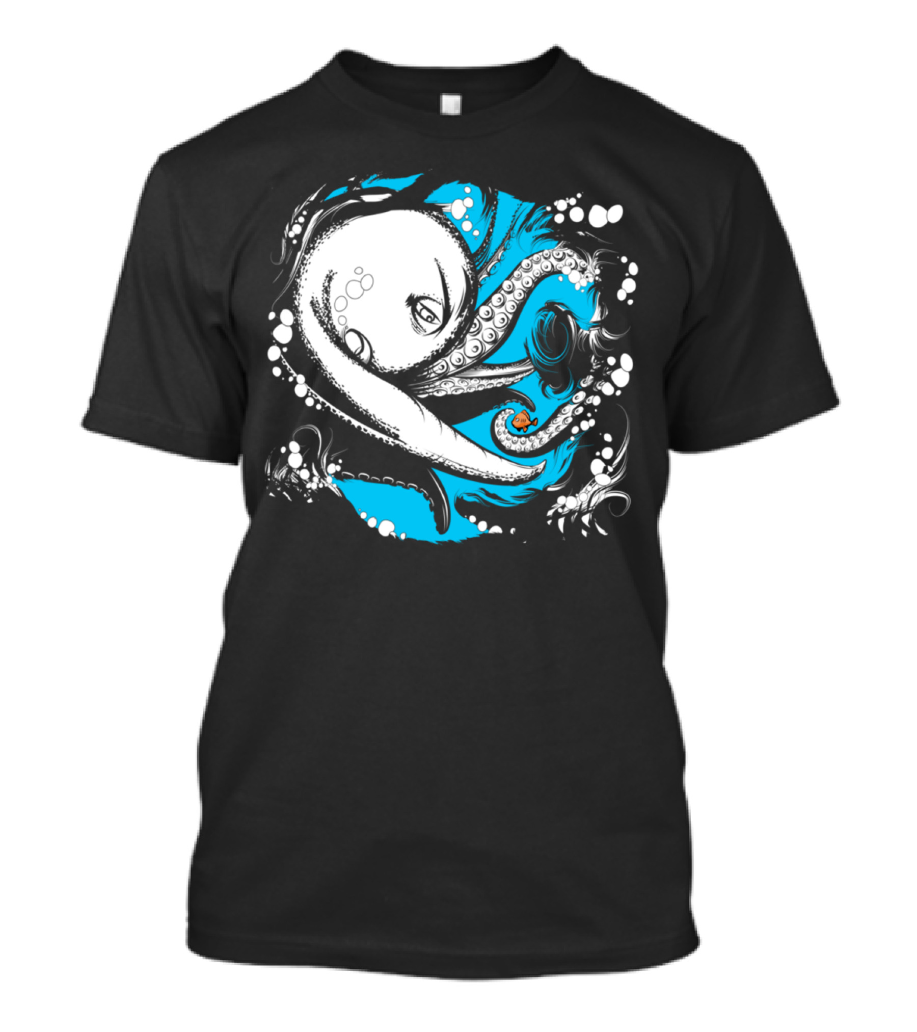 Octopus Swirl With Little Fish Adventure T-Shirt