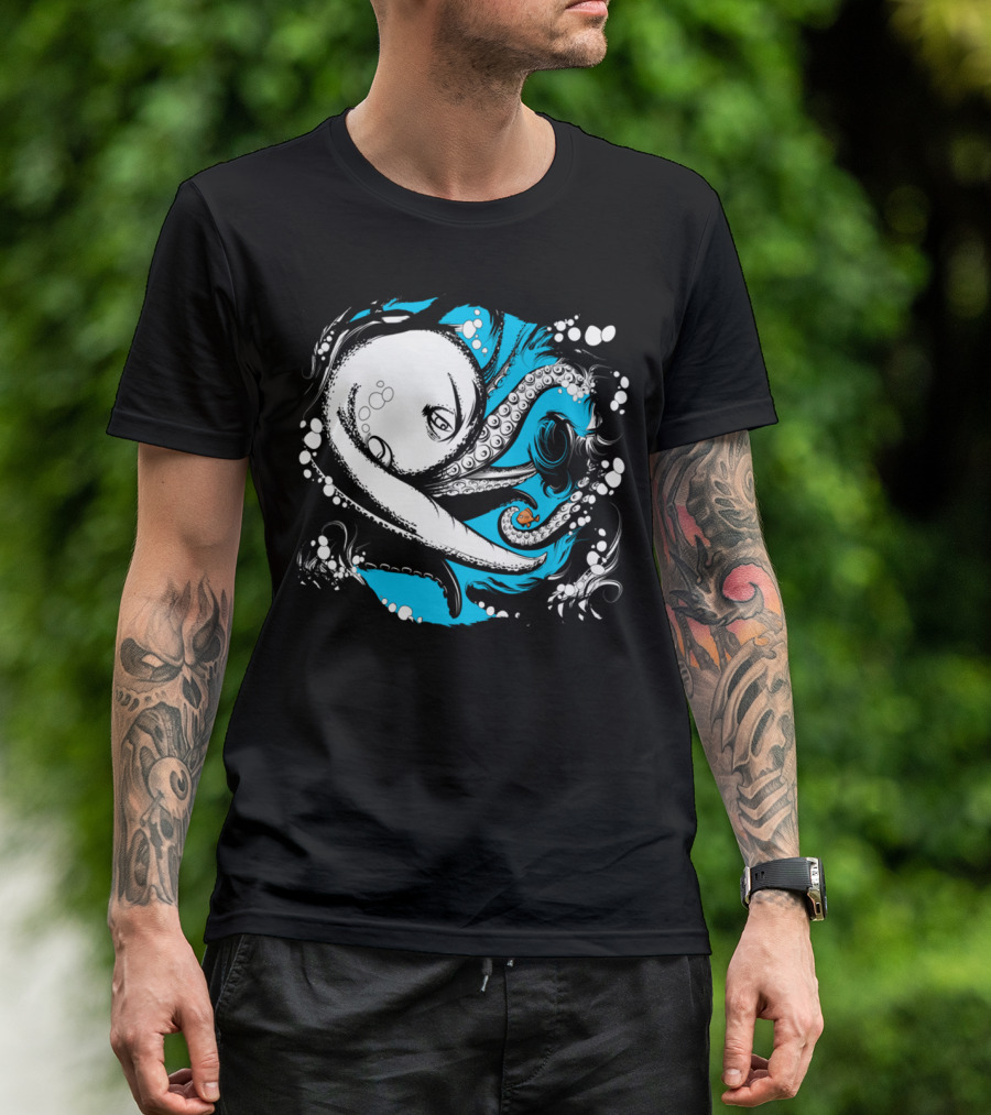 Octopus Swirl With Little Fish Adventure T-Shirt