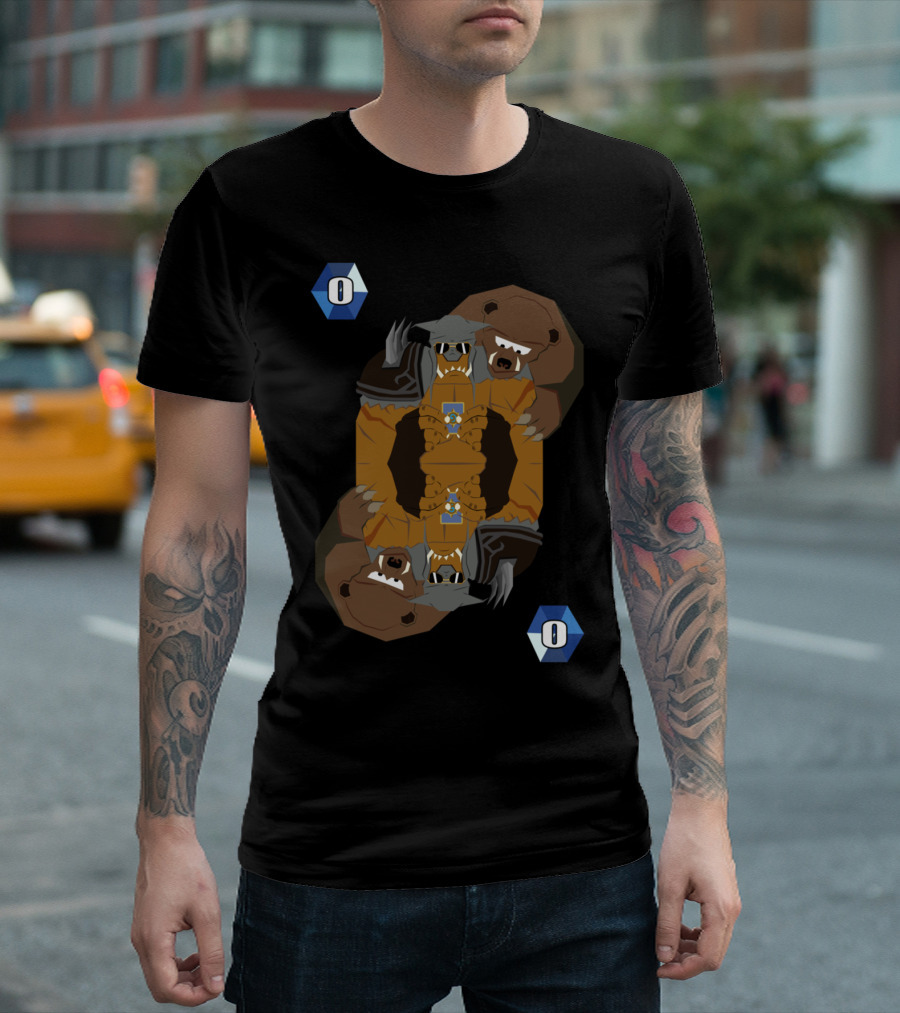 Poker Rexar Card Je Hexagonal Zero Blue Bear Character T-Shirt