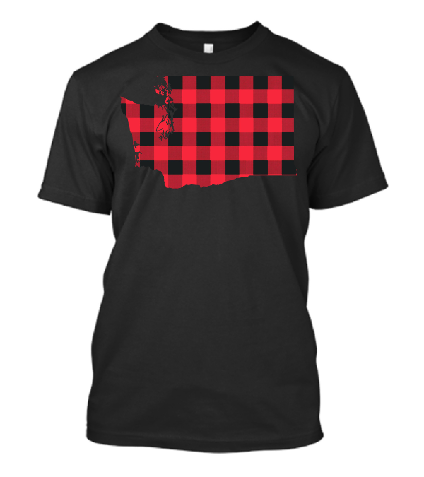 Washington State Red And Black Checkered T-Shirt
