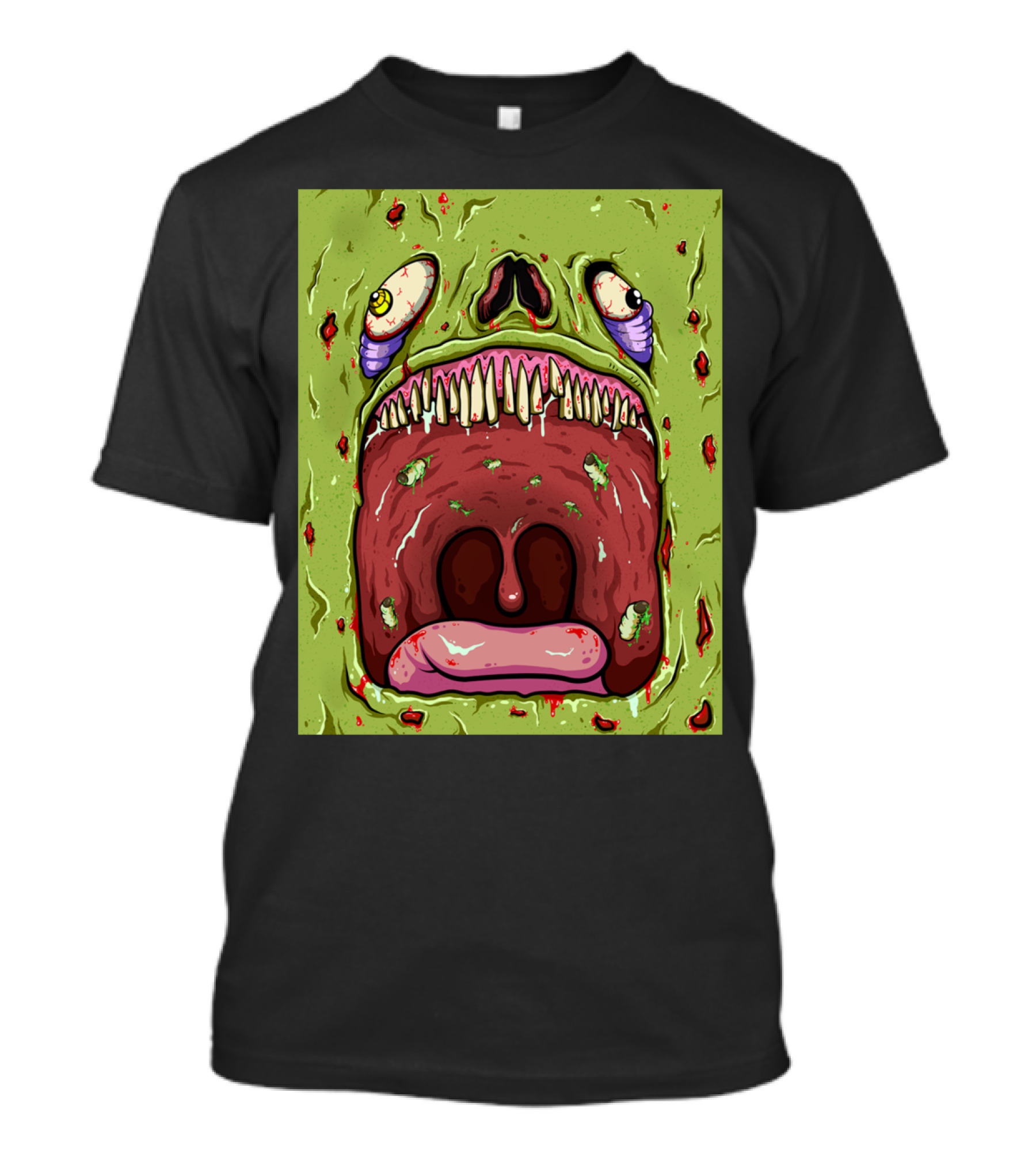 Scum Bag Backpa Monster Face With Cartoon Horror Eyes And Teeth T-Shirt