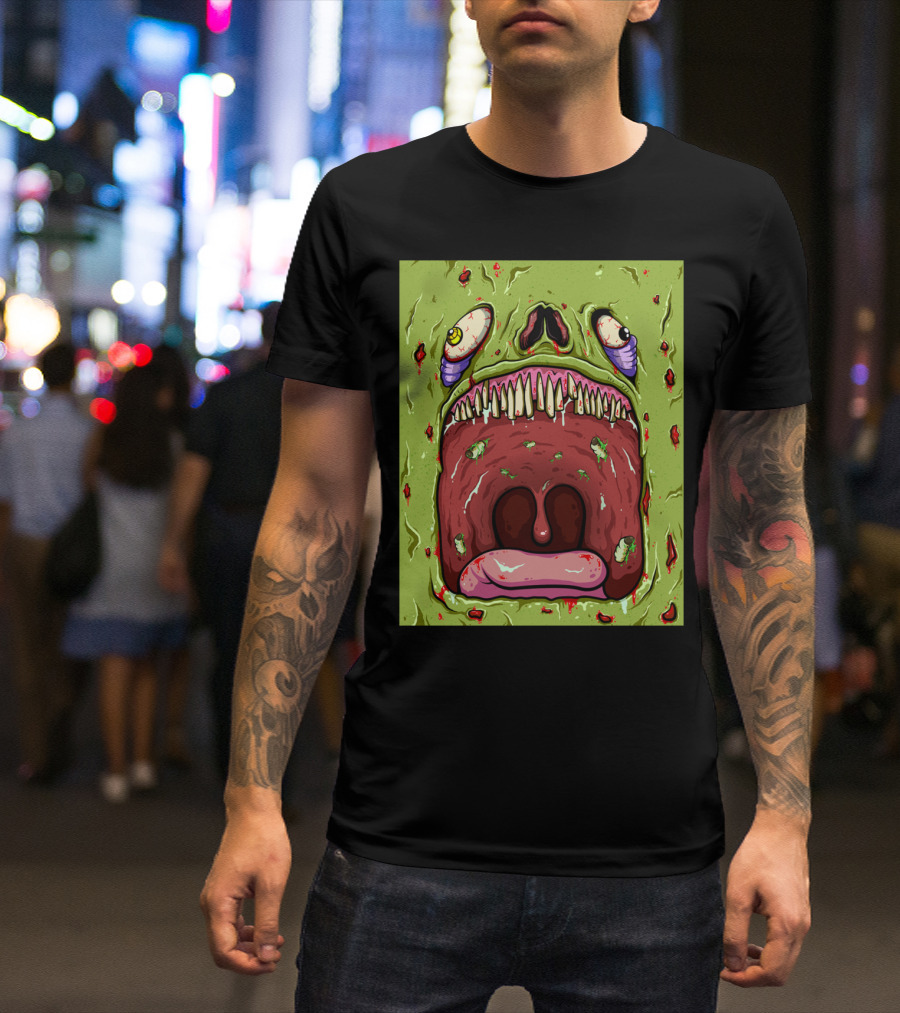 Scum Bag Backpa Monster Face With Cartoon Horror Eyes And Teeth T-Shirt