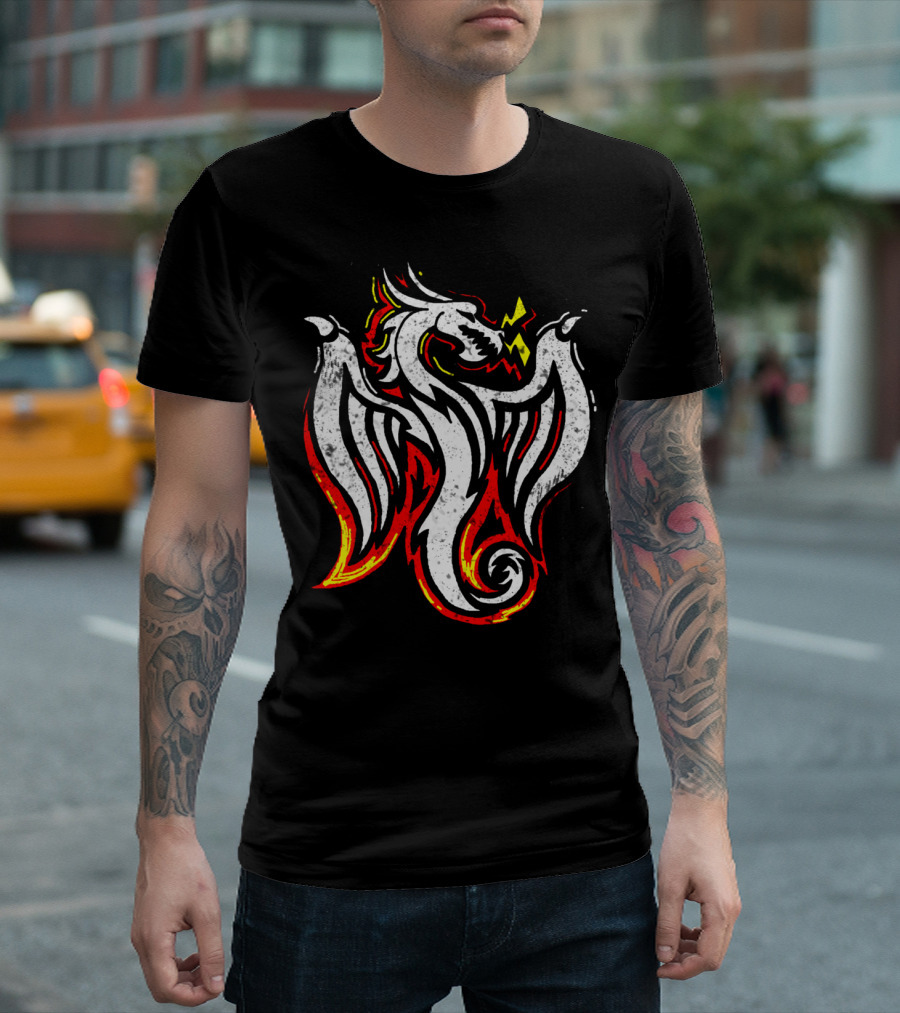 Fiery Dragon Electric Graphics T-Shirt