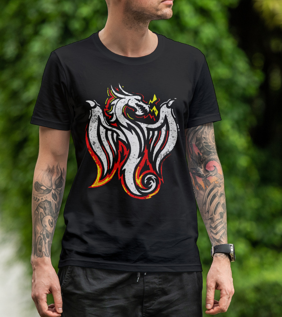 Fiery Dragon Electric Graphics T-Shirt
