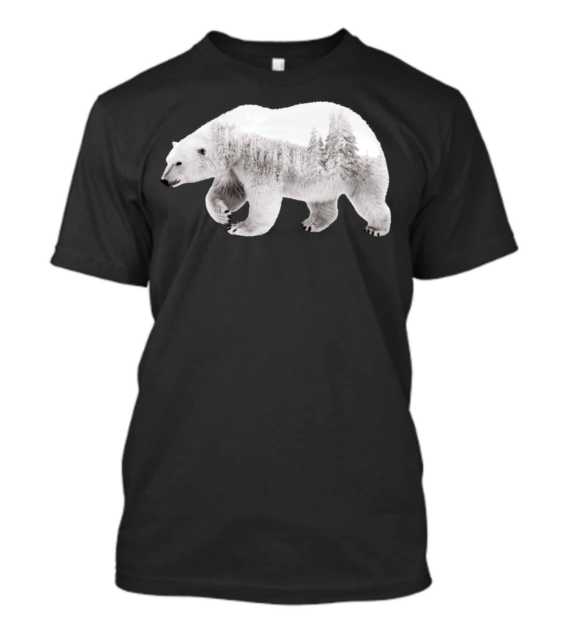 Polar Bear Forest Landscape T-Shirt