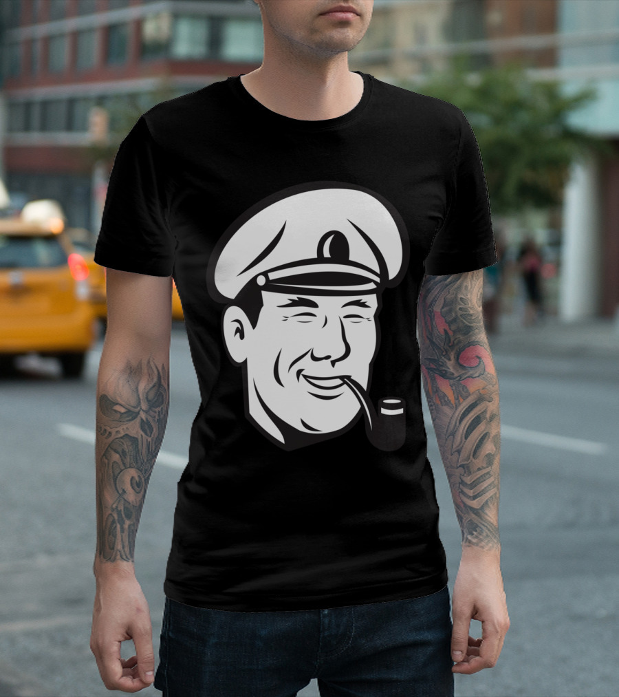 Sea Captain Smiling Smoke Pipe T-Shirt