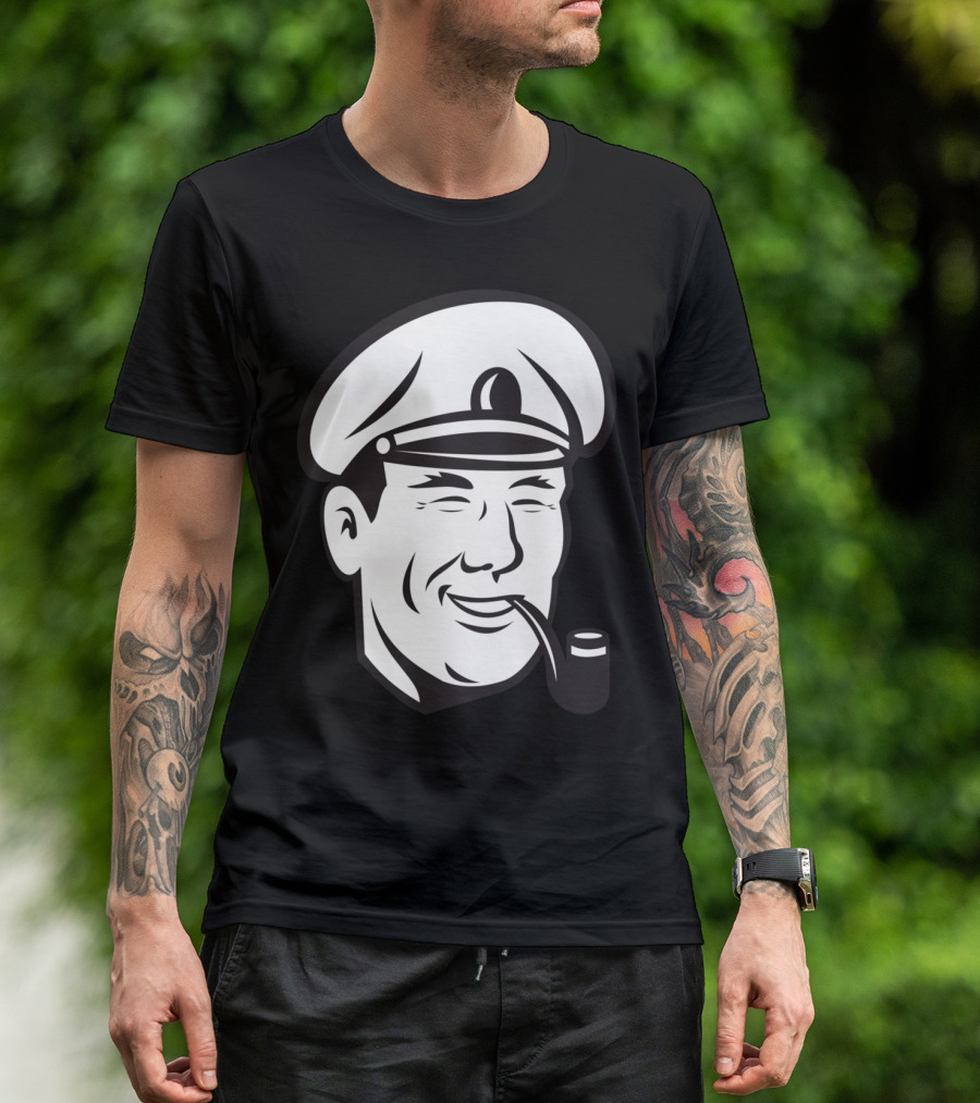 Sea Captain Smiling Smoke Pipe T-Shirt