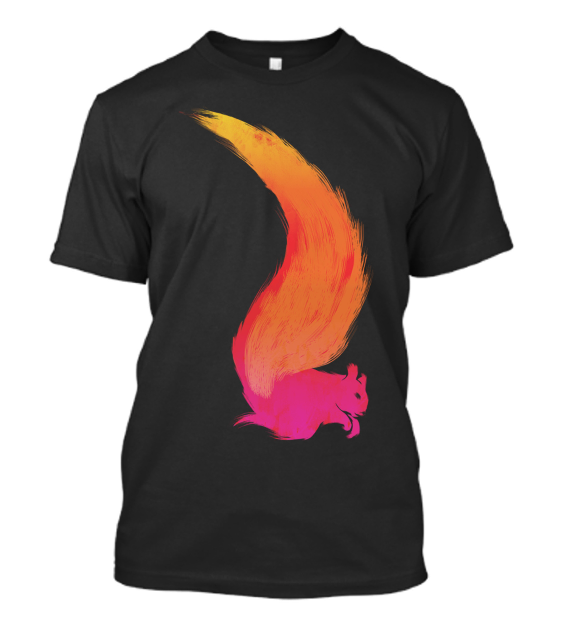 Fiery Squirrel Vibrant Gradient Tail T-Shirt
