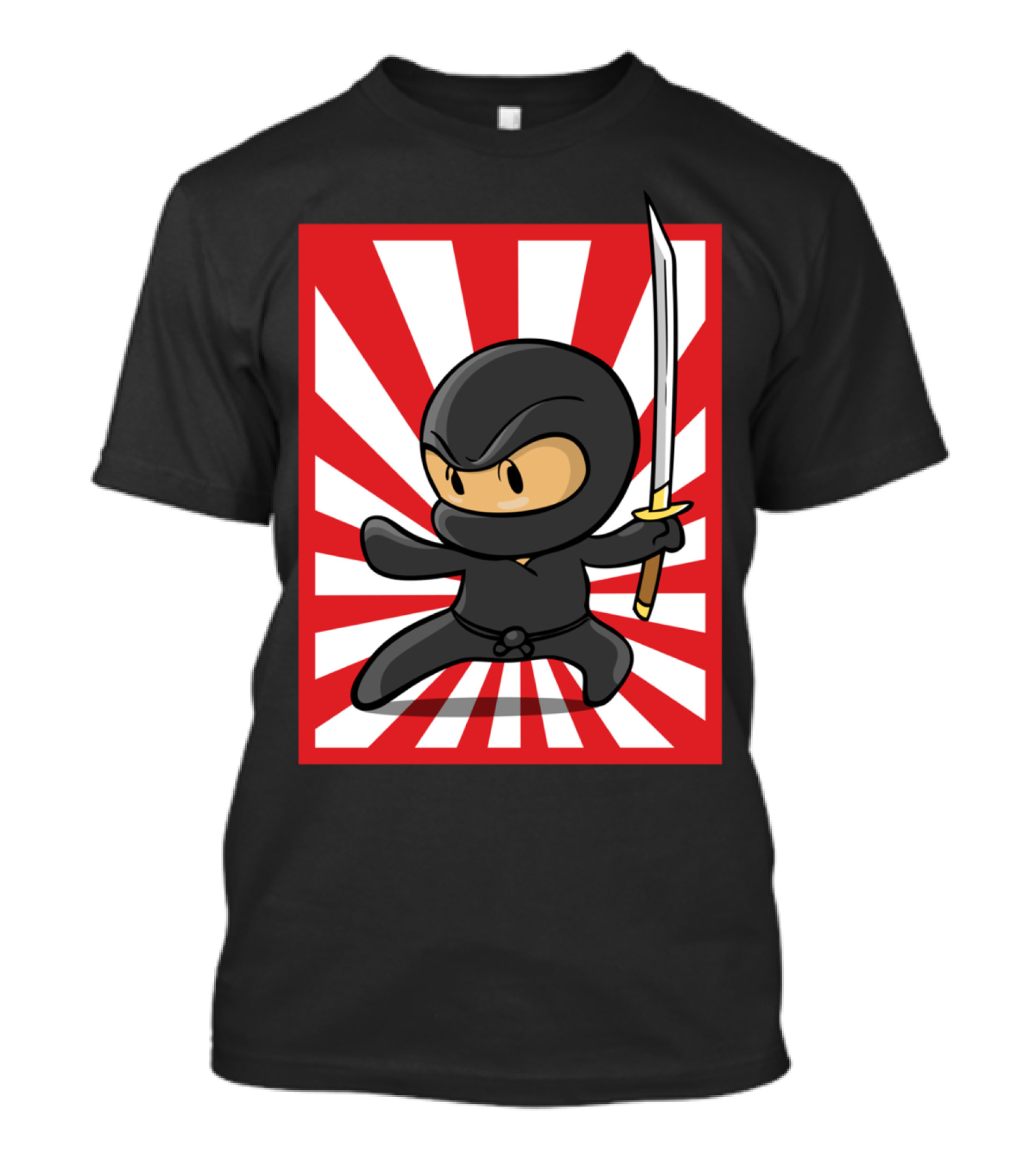 Little Ninja Sunburst Sword Stance T-Shirt